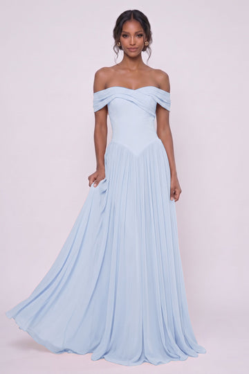 A-Line Maxi Chiffon Bridesmaid Dress CG0345BM