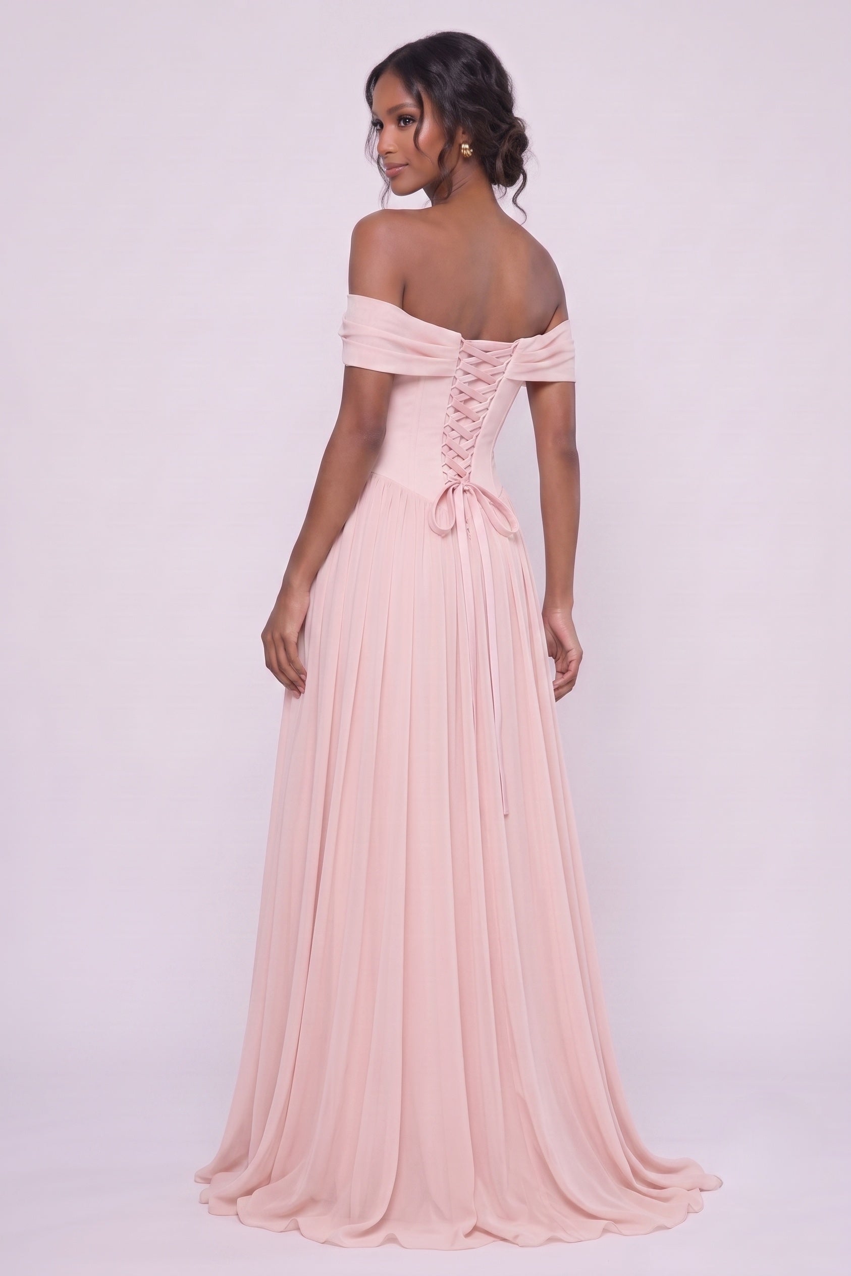 A-Line Maxi Chiffon Wedding Guest Dress CG0345