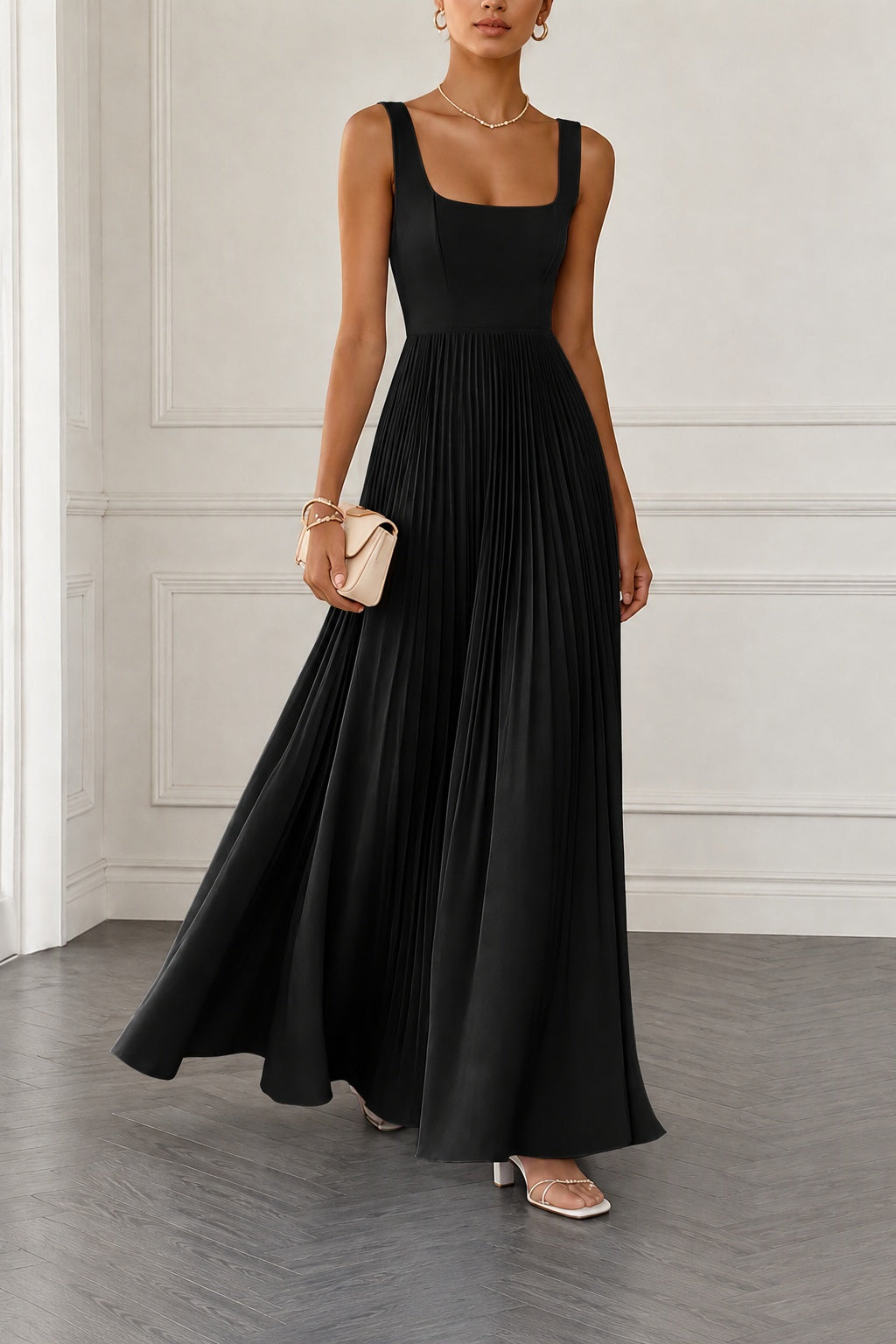 A-Line Maxi Chiffon Wedding Guest Dress CG0358