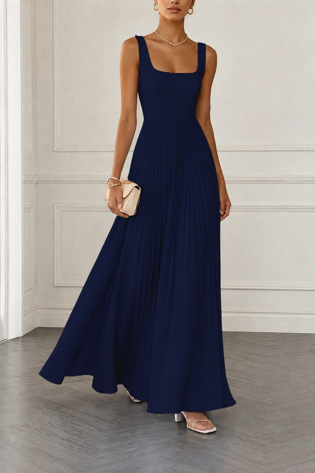 A-Line Maxi Chiffon Wedding Guest Dress CG0358