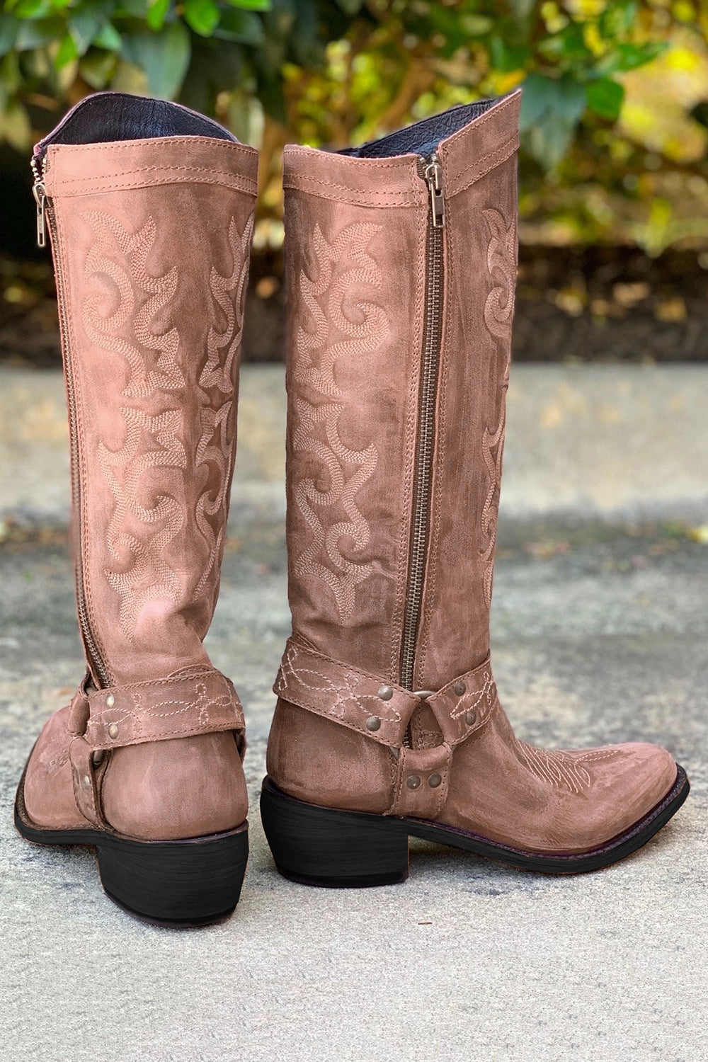 Embroidered Blue Cowgirl Boho Mid Calf Boots