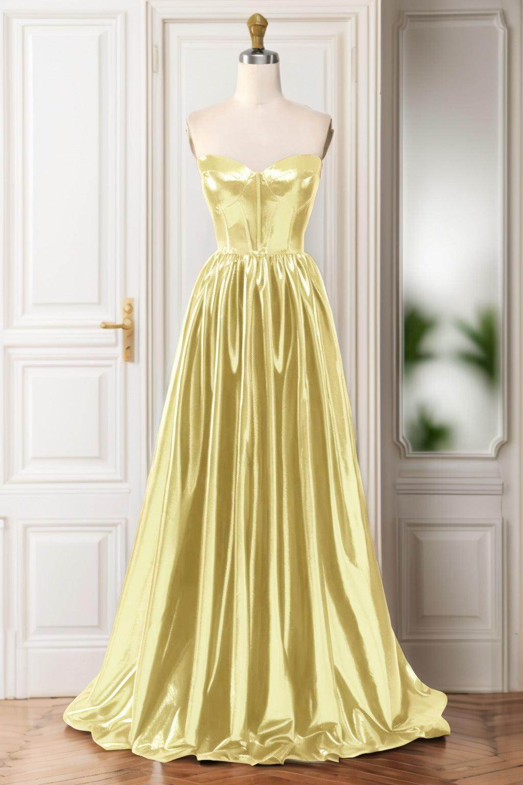 A-Line Sweep-Brush Train Hot Stamping Cloth Prom Dress CS0446