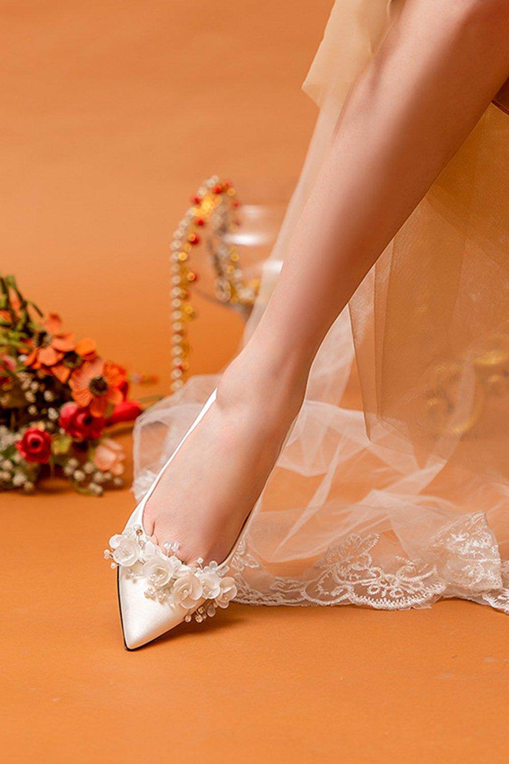 Stiletto Heel 7cm Satin Heels Bridal Shoes CK0127