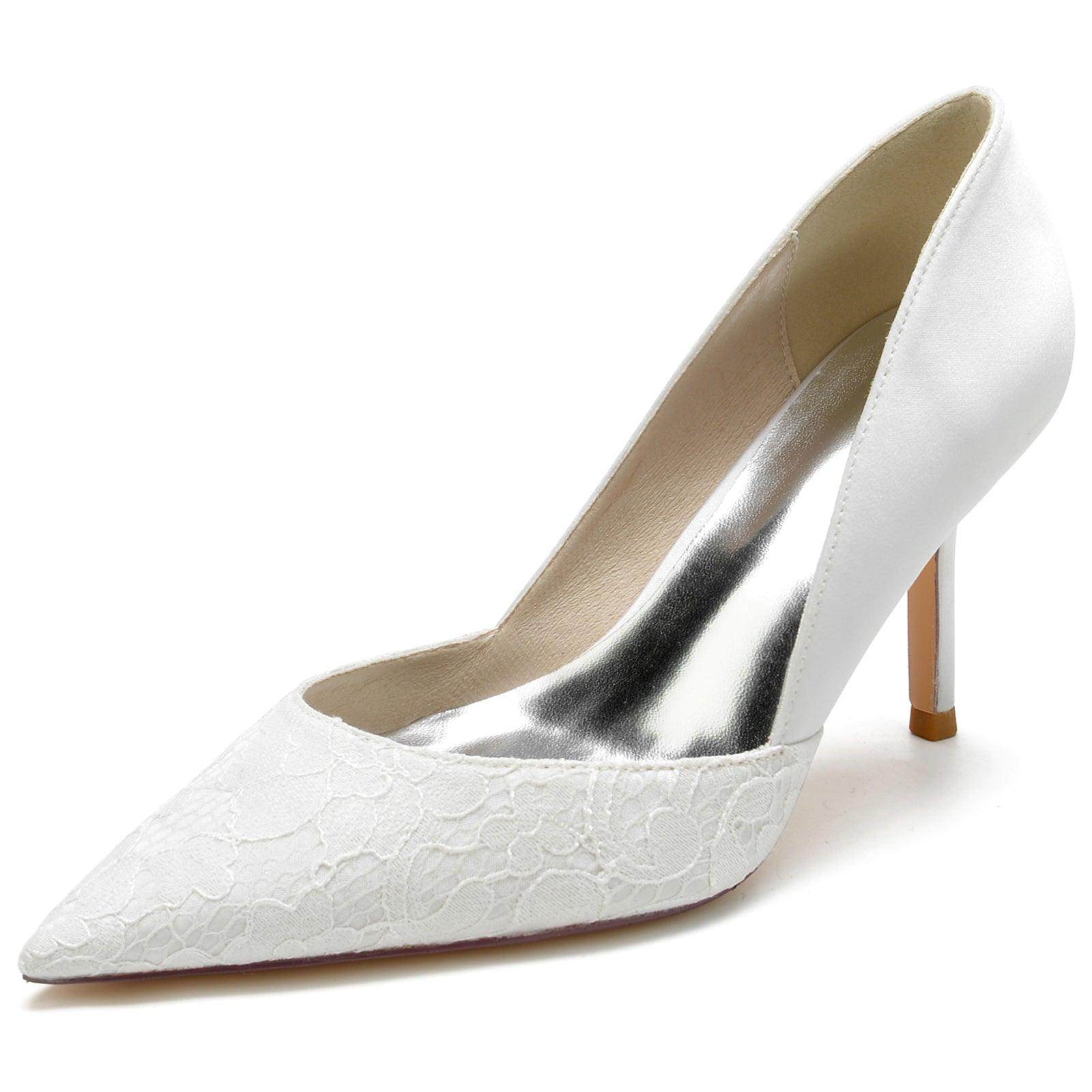 Stiletto Heel 8.5cm Silk-Like Lace Shoes CK0132