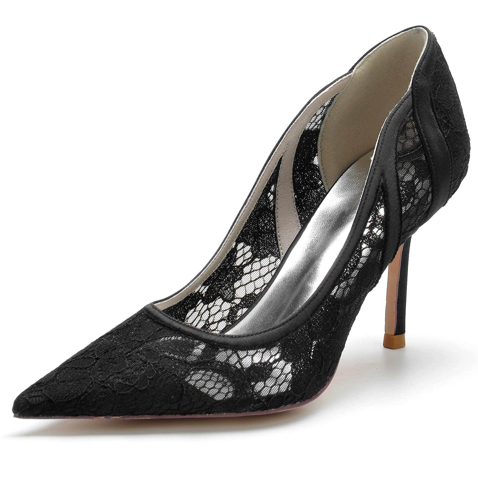 Stiletto Heel 8.5cm Silk-Like Lace Shoes CK0139