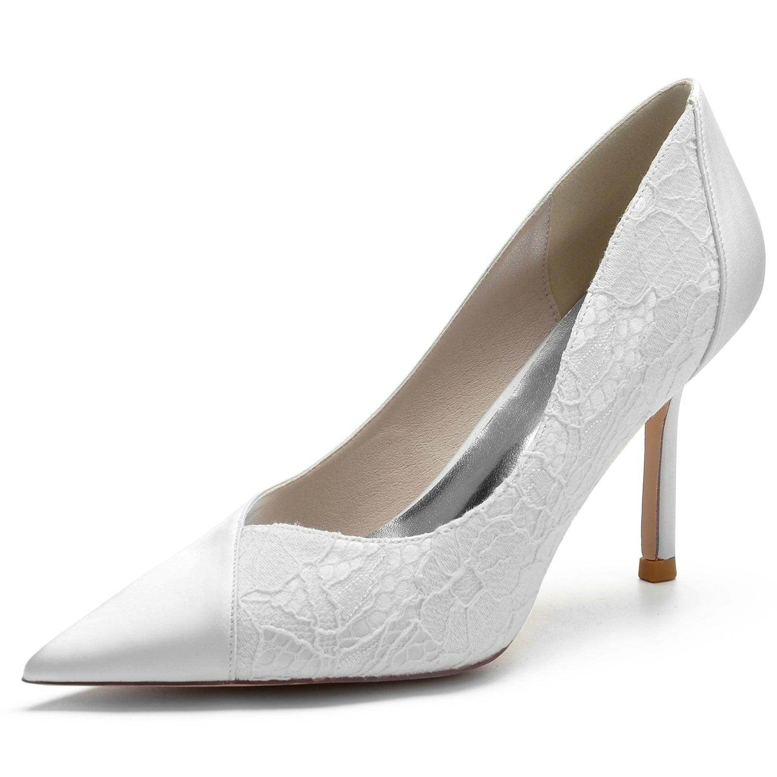 Stiletto Heel 8.5cm Silk-Like Lace Shoes CK0144
