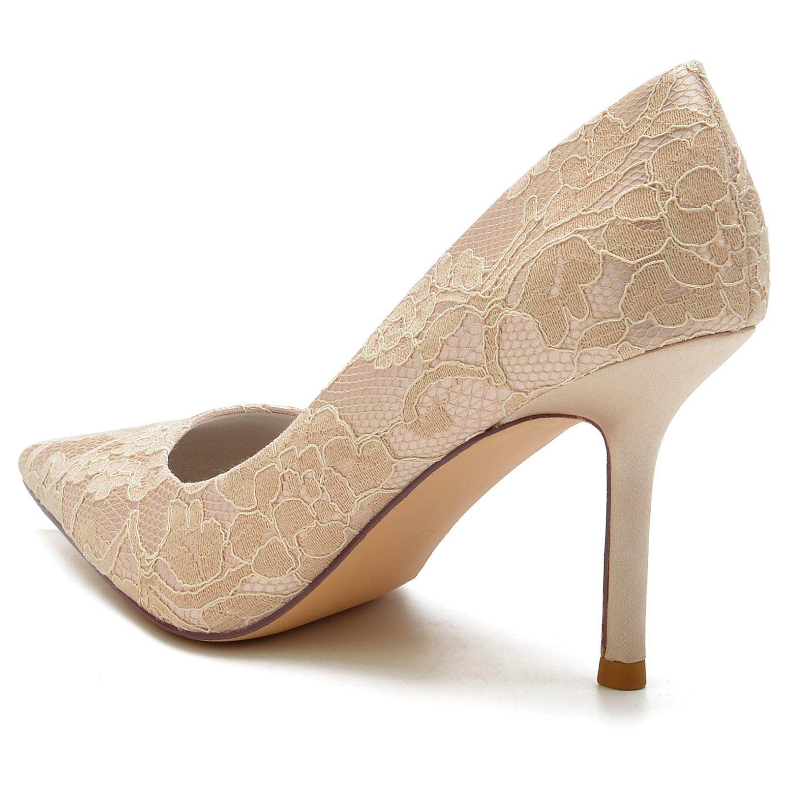 Stiletto Heel 8.5cm Silk-Like Lace Shoes CK0153