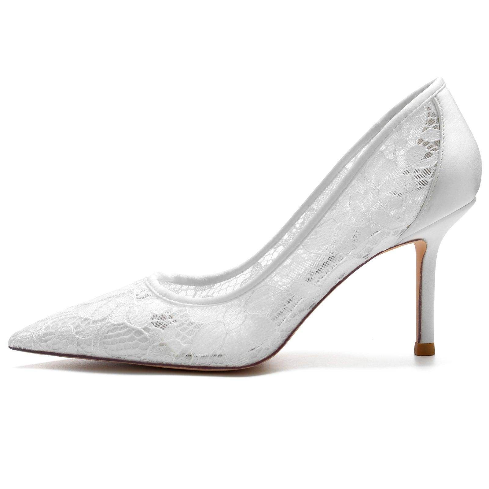 Stiletto Heel 8.5cm Silk-Like Lace Shoes CK0157