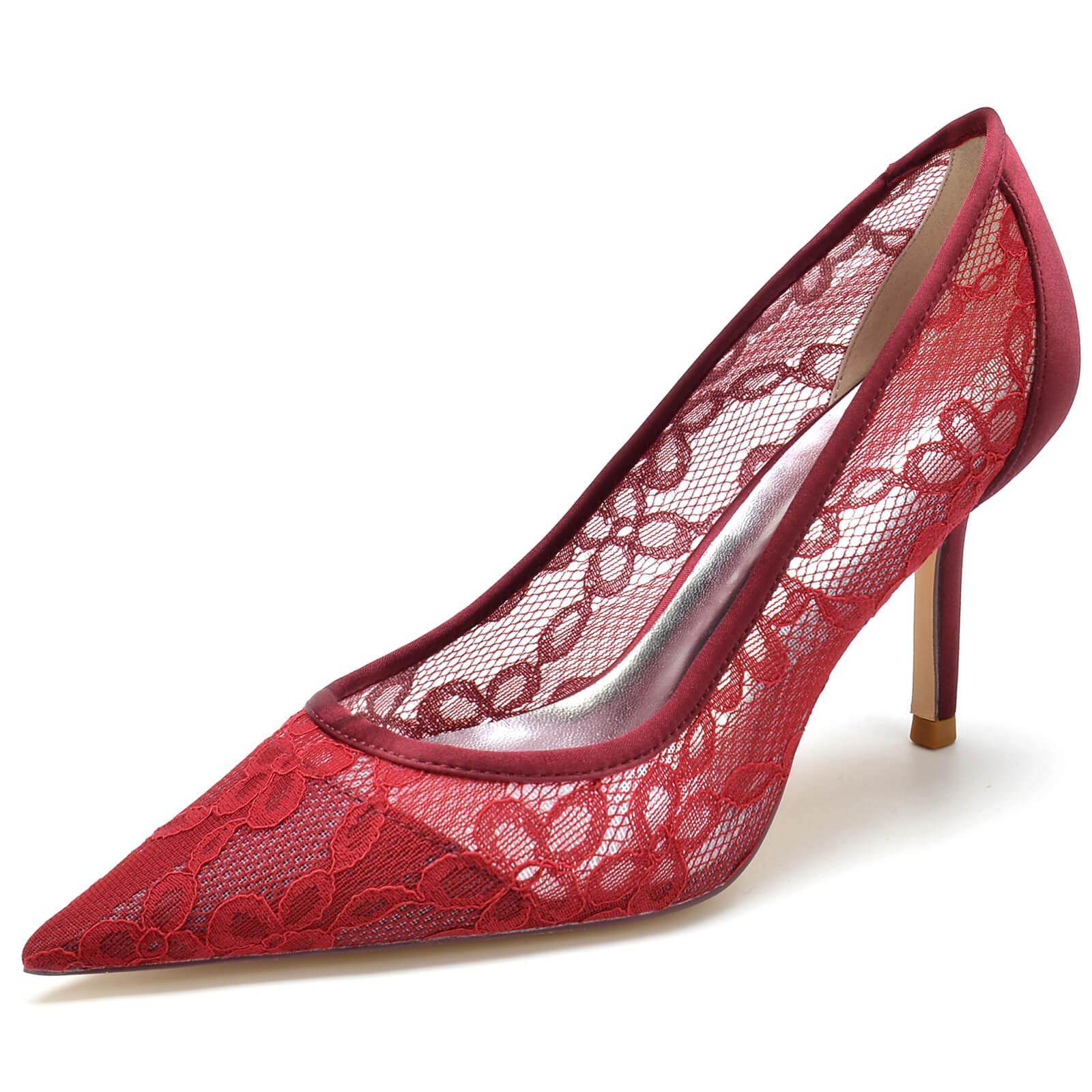 Stiletto Heel 8.5cm Silk-Like Lace Shoes CK0157