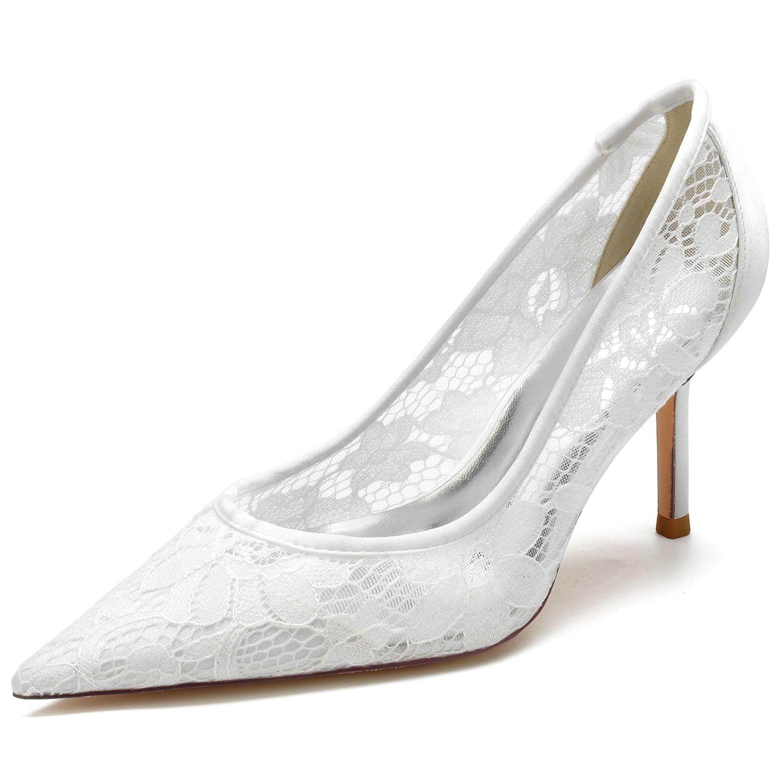 Stiletto Heel 8.5cm Silk-Like Lace Shoes CK0157