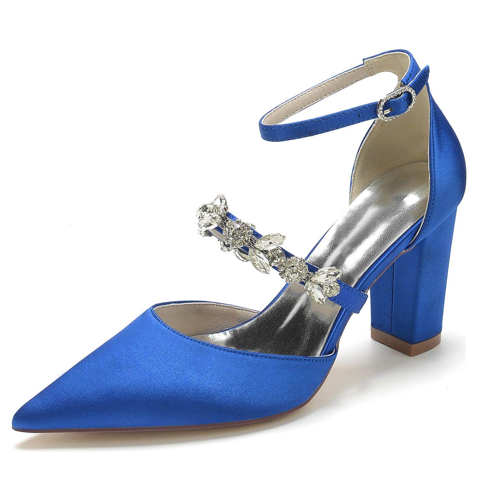 Chunky Heel 8.5cm Silk-Like Shoes CK0187