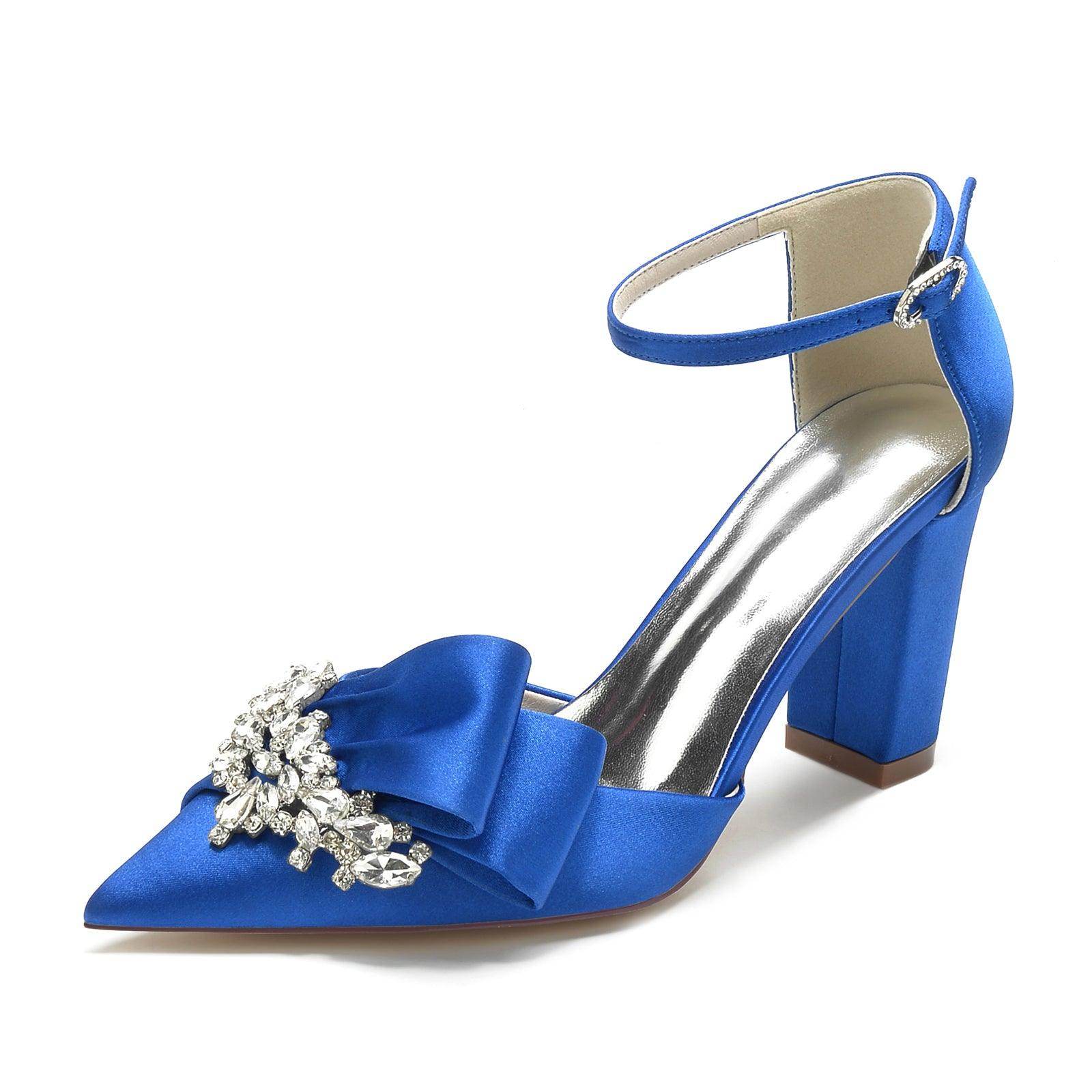 Chunky Heel 8.5cm Silk-Like Shoes CK0196