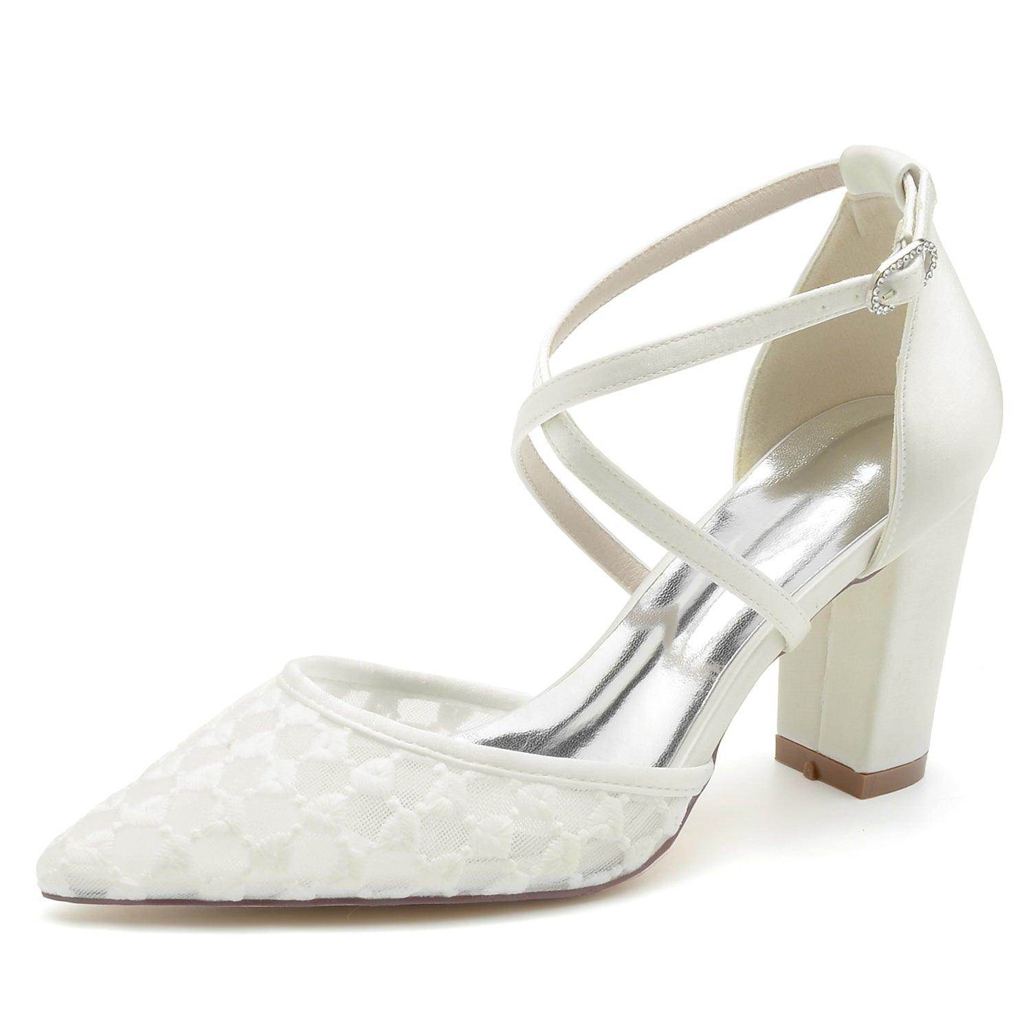 Chunky Heel 8.5cm Tulle Shoes CK0199