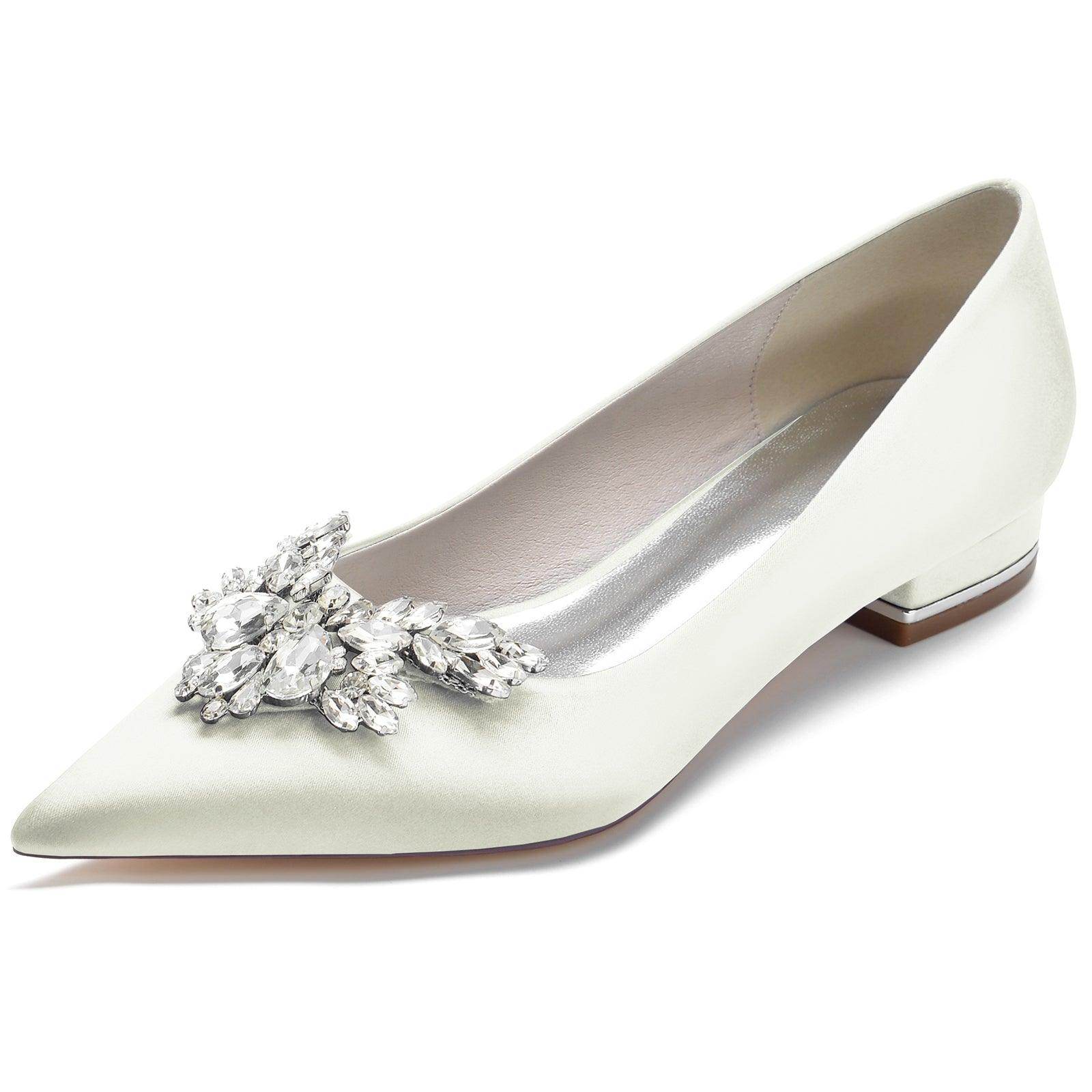 White Satin Pointy Shoes CK0279