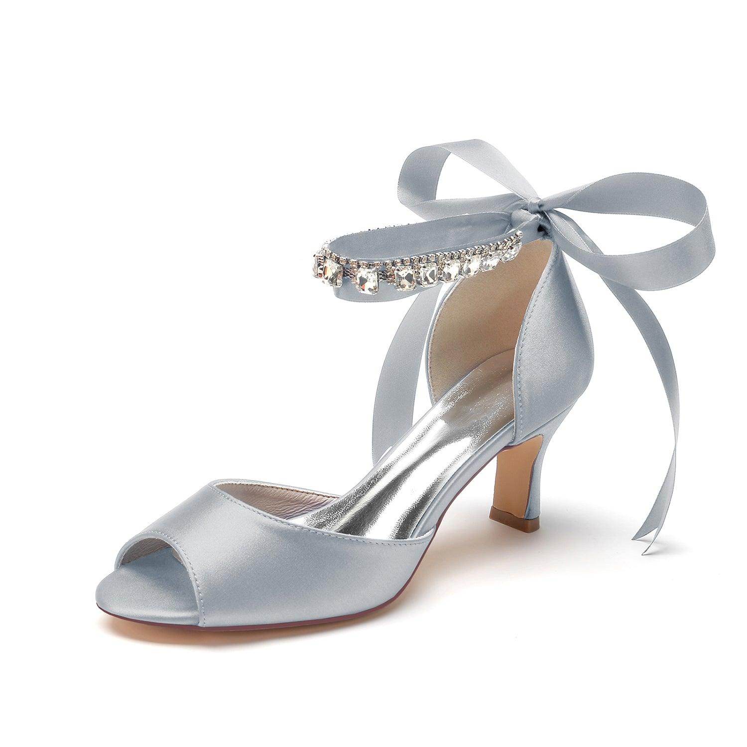 Chunky Heel 6.5cm Silk-Like Shoes CK0367
