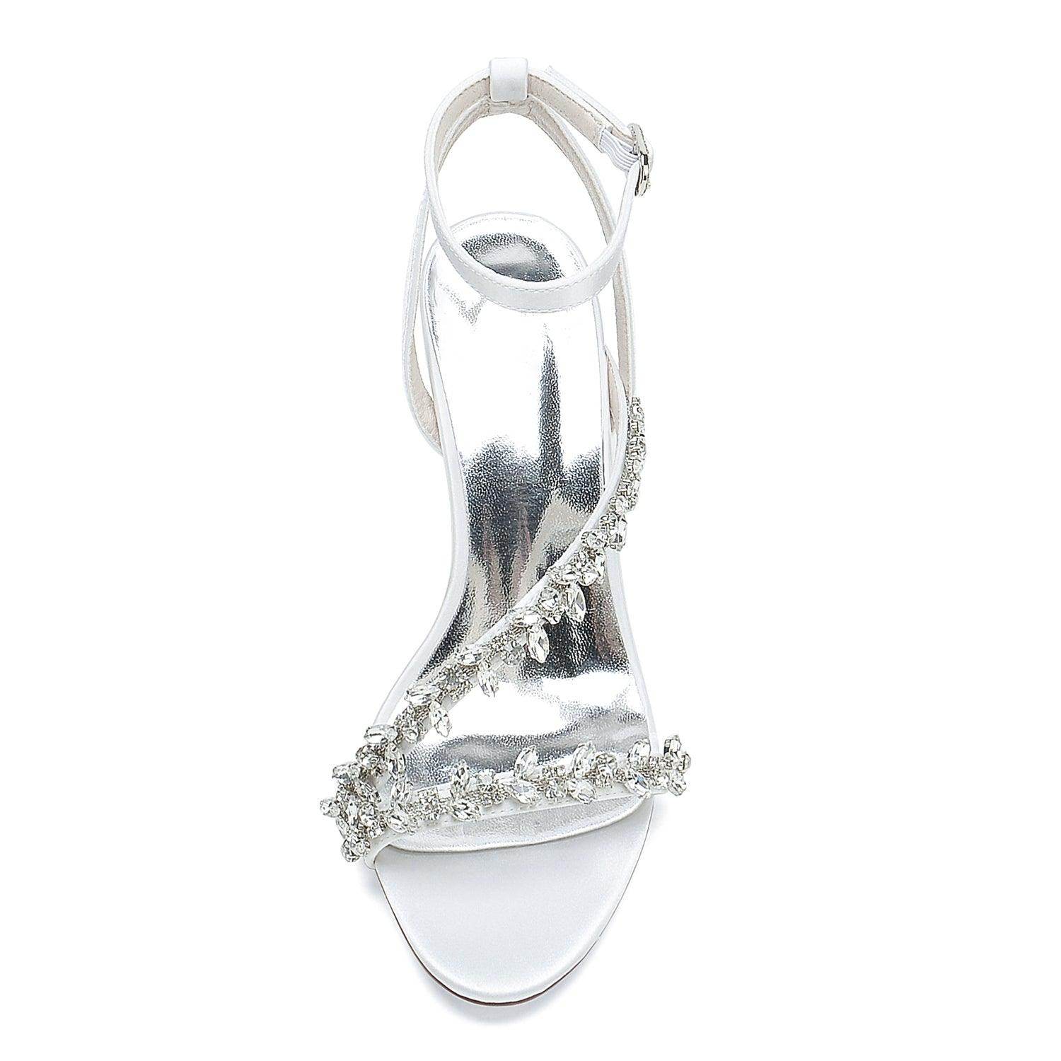 Chunky Heel 8.5cm Silk-Like Shoes CK0388