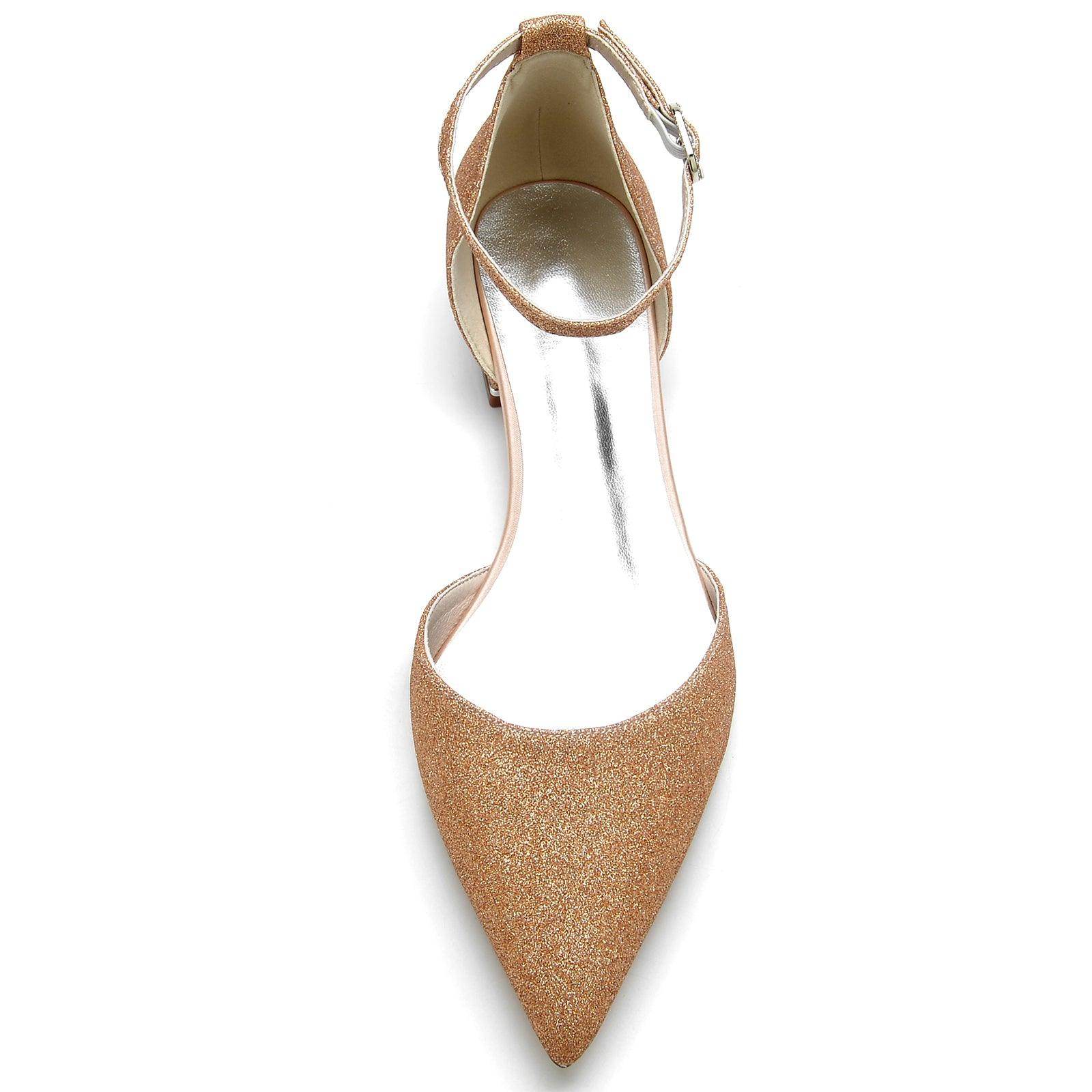 Flat Heel 2.5cm Glitter Shoes CK0408