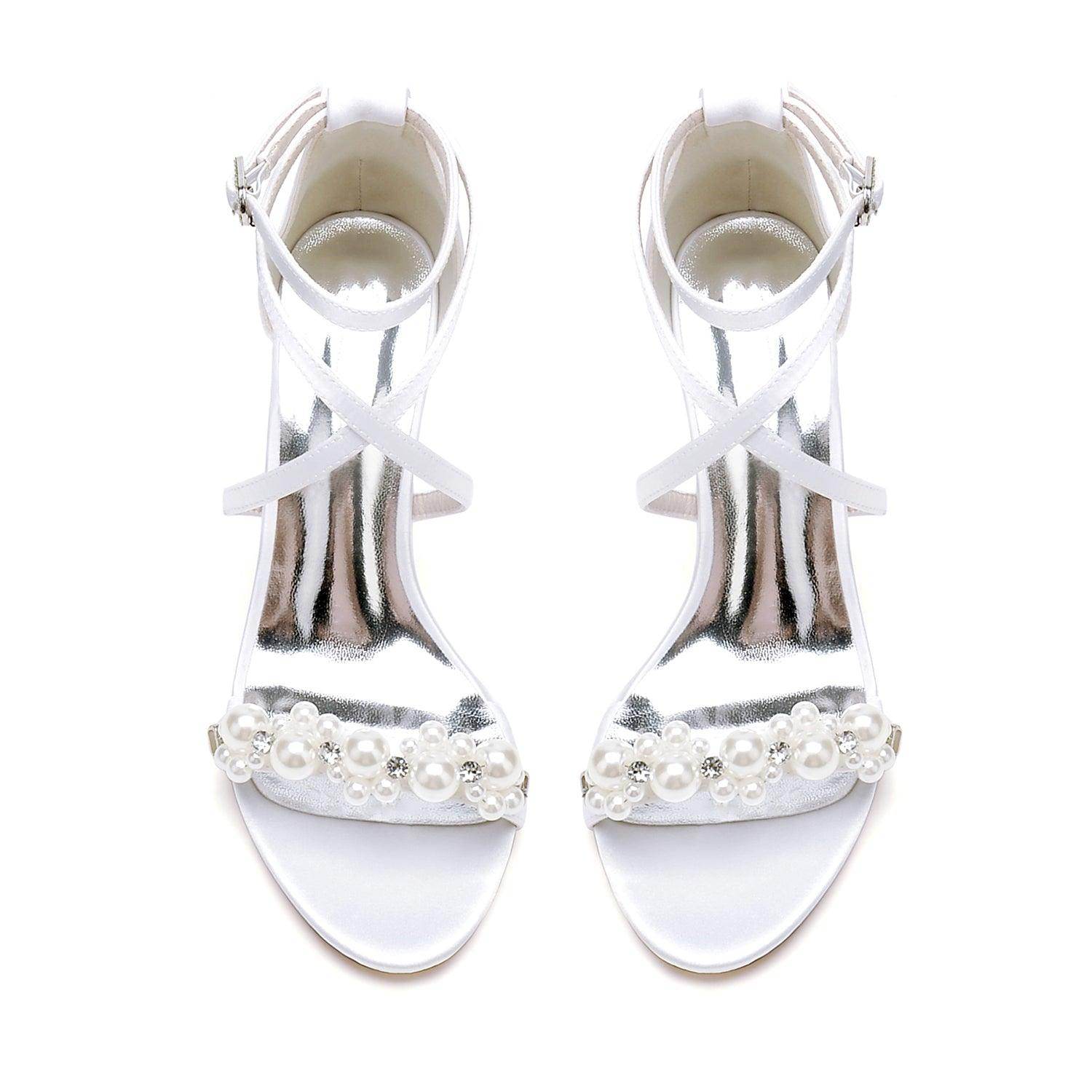 Chunky Heel 8.5cm Silk-Like Shoes CK0447