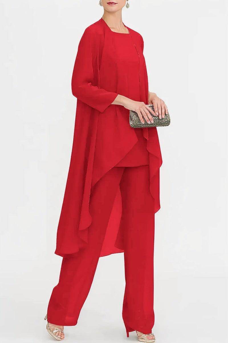 Three-Piece Floor Length Chiffon Mother Dress CM0074