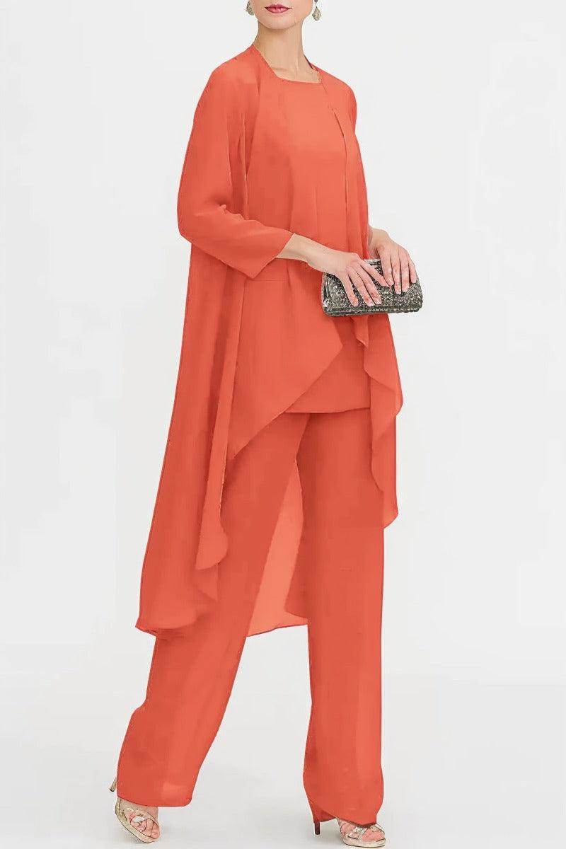 Three-Piece Floor Length Chiffon Mother Dress CM0074