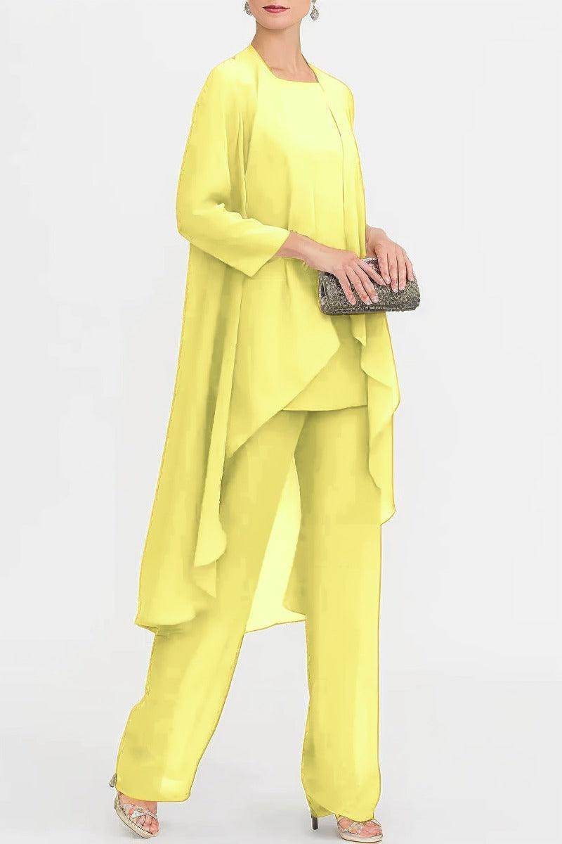 Three-Piece Floor Length Chiffon Mother Dress CM0074