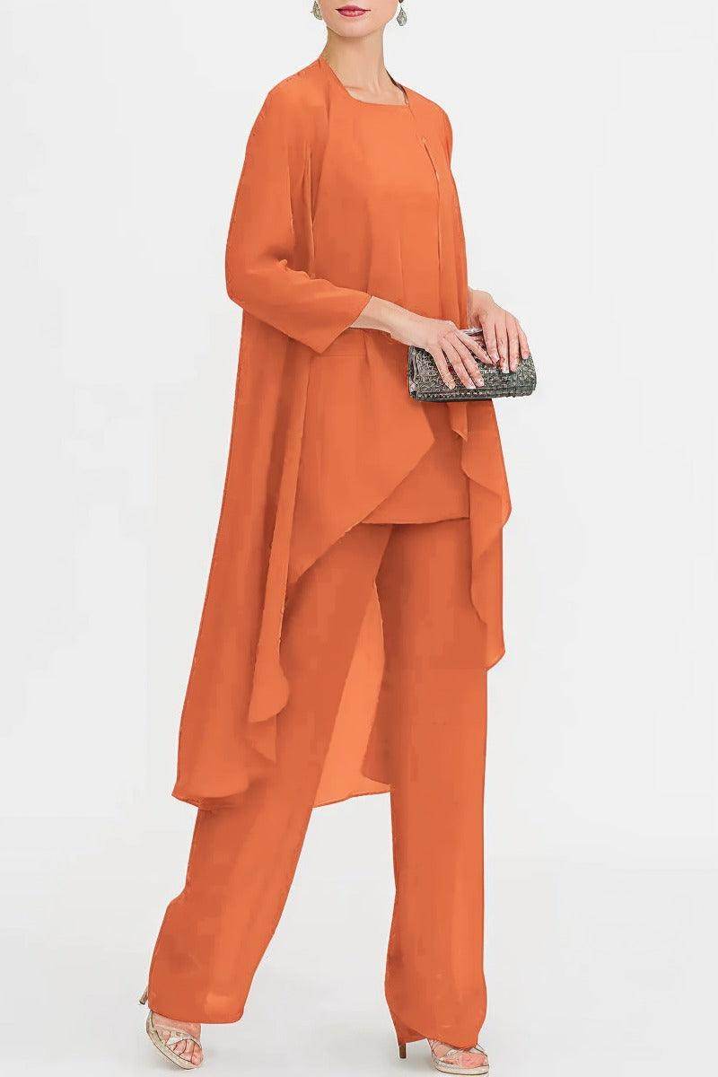 Three-Piece Floor Length Chiffon Mother Dress CM0074