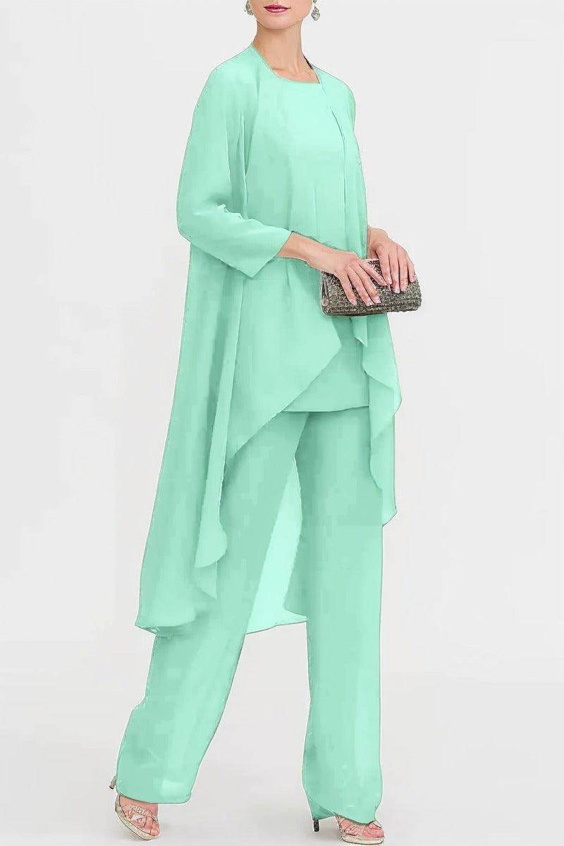 Three-Piece Floor Length Chiffon Mother Dress CM0074