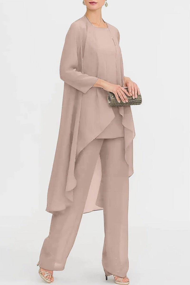 Three-Piece Floor Length Chiffon Mother Dress CM0074