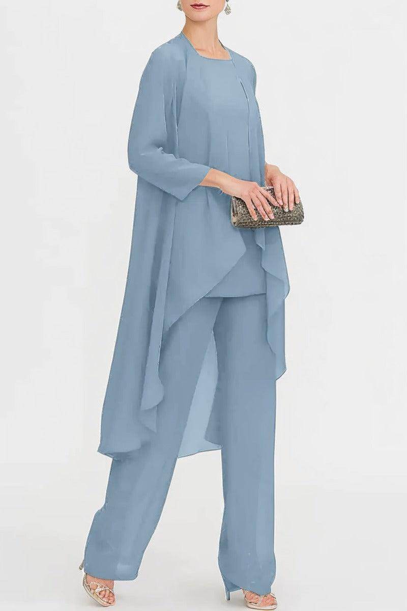 Three-Piece Floor Length Chiffon Mother Dress CM0074