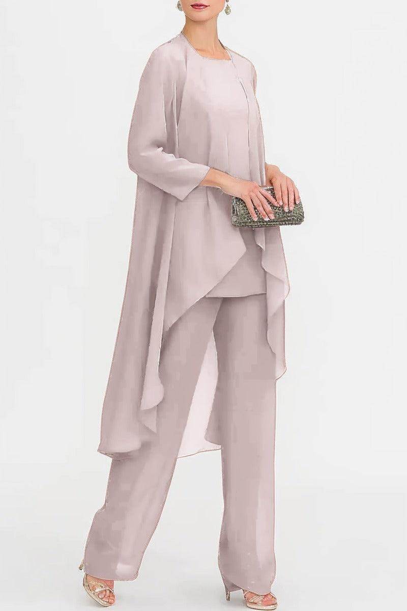 Three-Piece Floor Length Chiffon Mother Dress CM0074