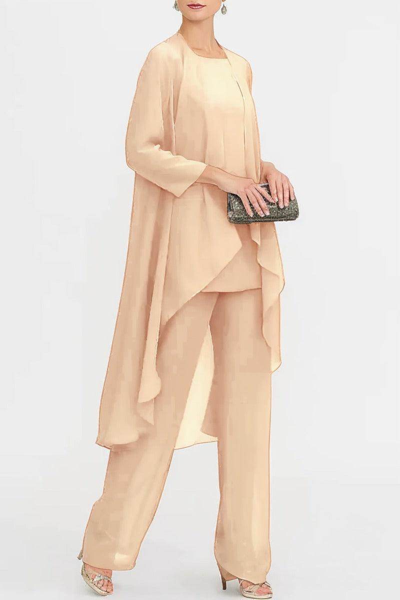 Three-Piece Floor Length Chiffon Mother Dress CM0074