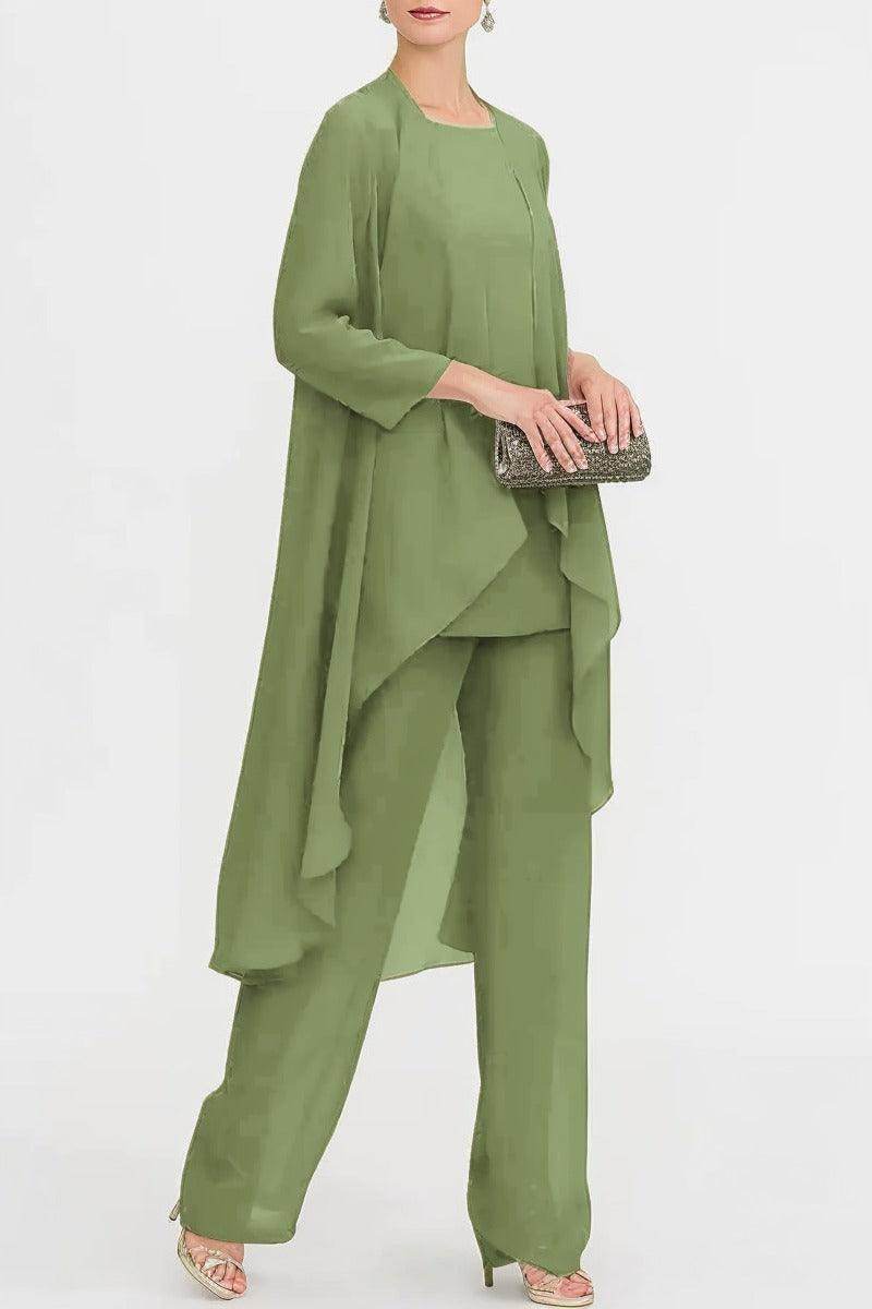 Three-Piece Floor Length Chiffon Mother Dress CM0074