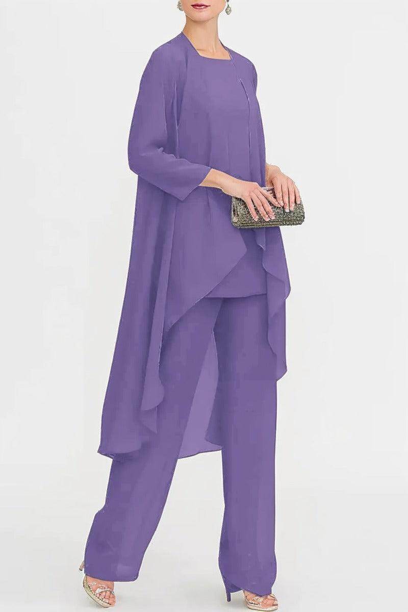 Three-Piece Floor Length Chiffon Mother Dress CM0074