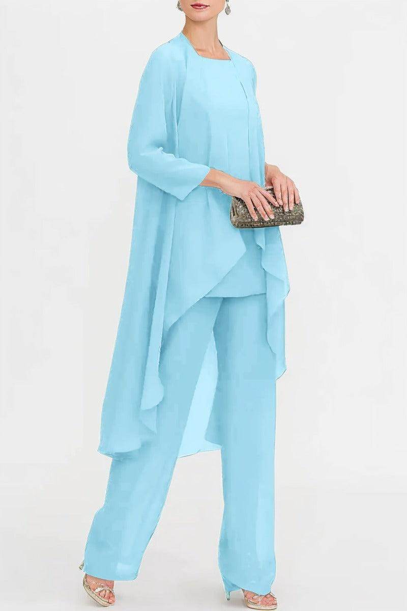 Three-Piece Floor Length Chiffon Mother Dress CM0074