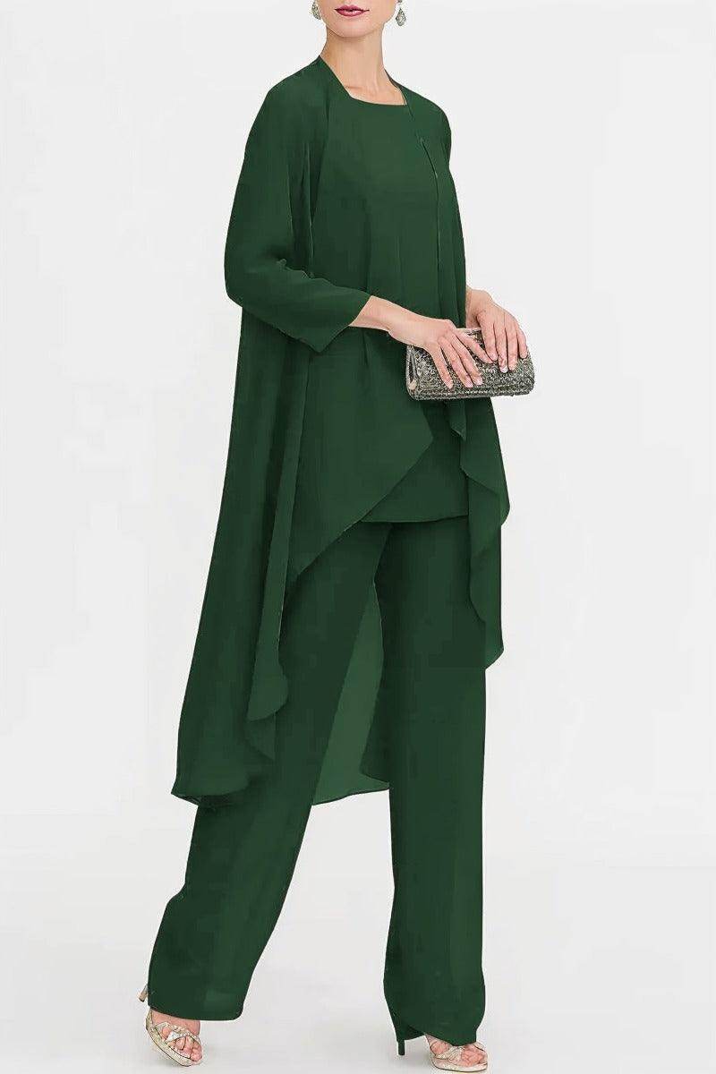 Three-Piece Floor Length Chiffon Mother Dress CM0074