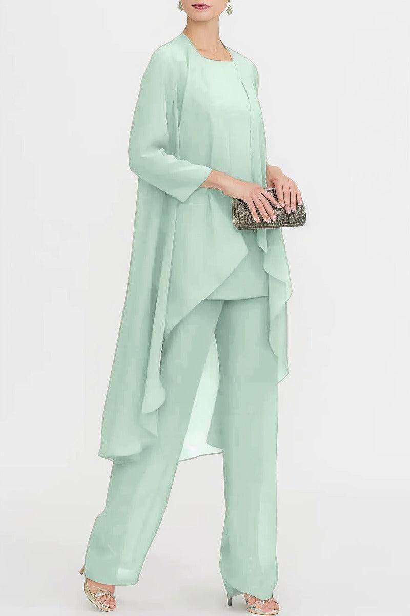 Three-Piece Floor Length Chiffon Mother Dress CM0074