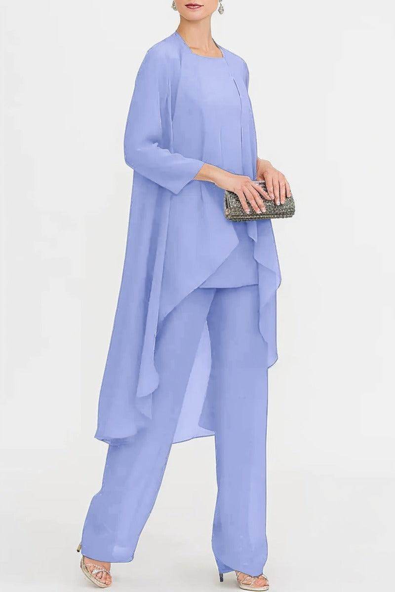 Three-Piece Floor Length Chiffon Mother Dress CM0074