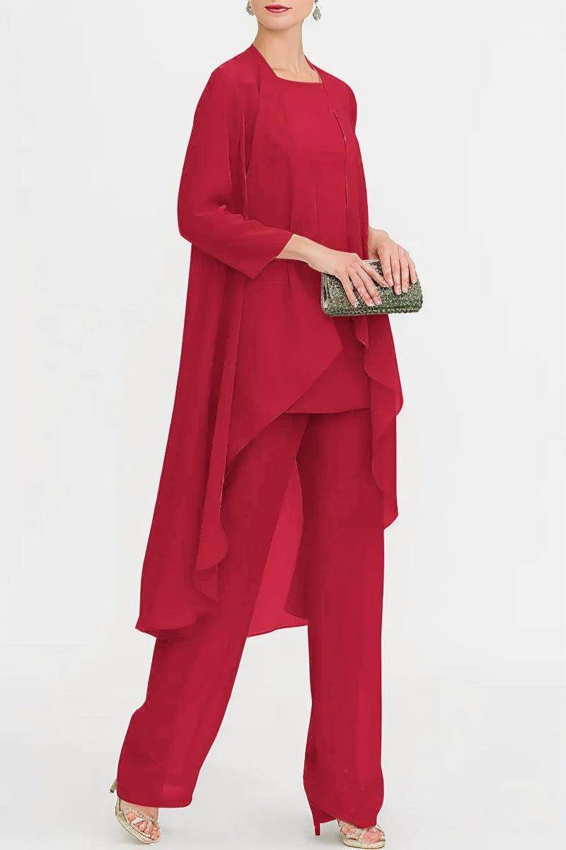 Three-Piece Floor Length Chiffon Mother Dress CM0074