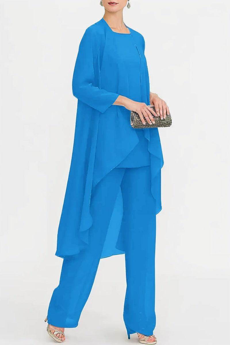 Three-Piece Floor Length Chiffon Mother Dress CM0074