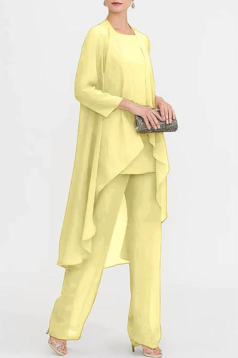 Three-Piece Floor Length Chiffon Mother Dress CM0074