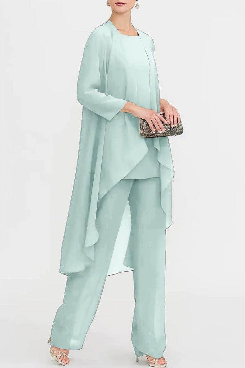 Three-Piece Floor Length Chiffon Mother Dress CM0074