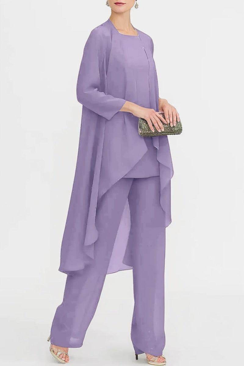 Three-Piece Floor Length Chiffon Mother Dress CM0074