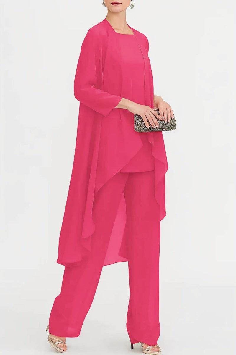 Three-Piece Floor Length Chiffon Mother Dress CM0074