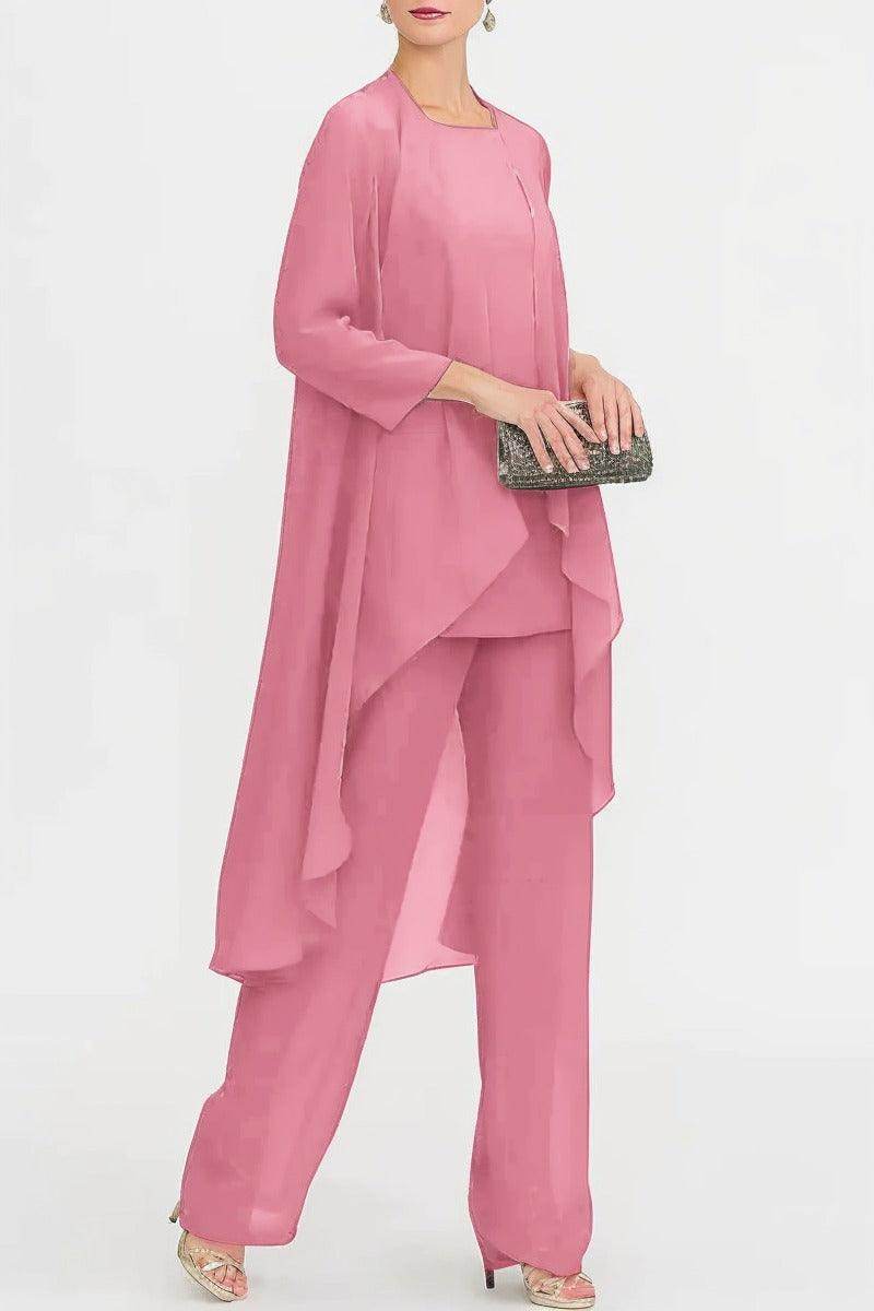 Three-Piece Floor Length Chiffon Mother Dress CM0074