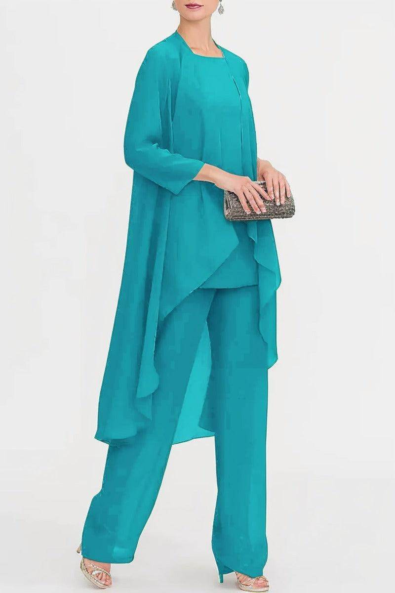 Three-Piece Floor Length Chiffon Mother Dress CM0074