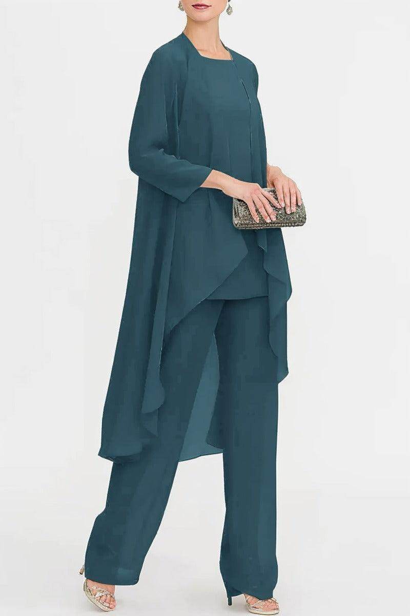 Three-Piece Floor Length Chiffon Mother Dress CM0074