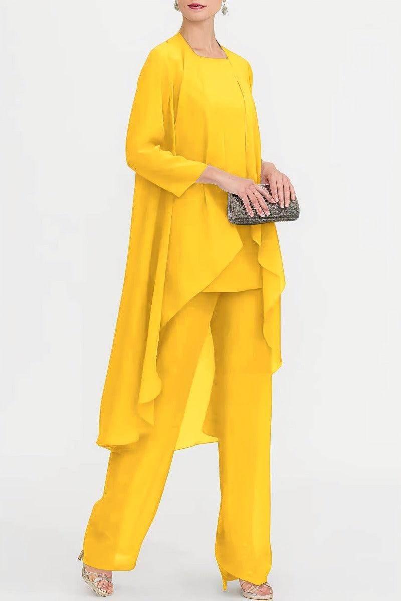 Three-Piece Floor Length Chiffon Mother Dress CM0074
