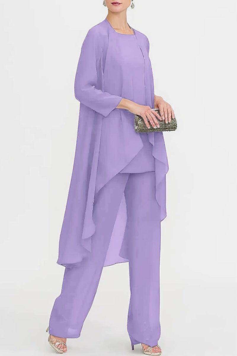 Three-Piece Floor Length Chiffon Mother Dress CM0074