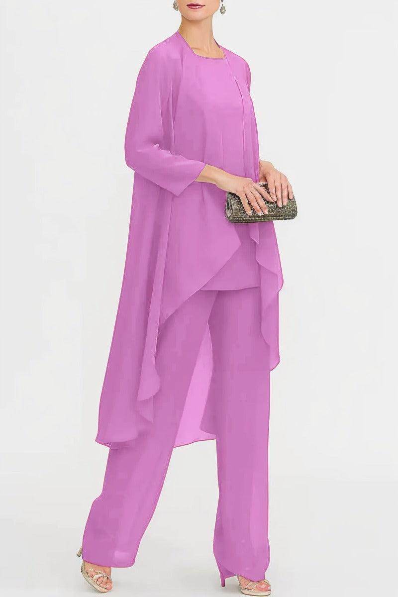 Three-Piece Floor Length Chiffon Mother Dress CM0074