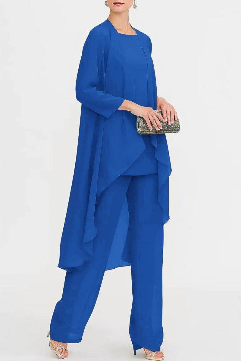 Three-Piece Floor Length Chiffon Mother Dress CM0074